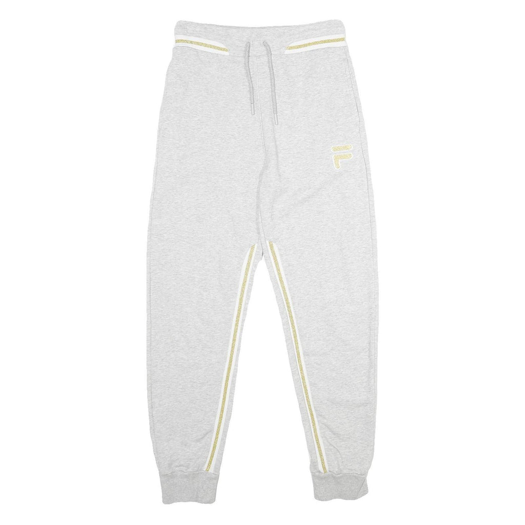 FILA Womens Joggers Grey & Gold Slim Tapered S W28 L29 Casual Cotton Blend