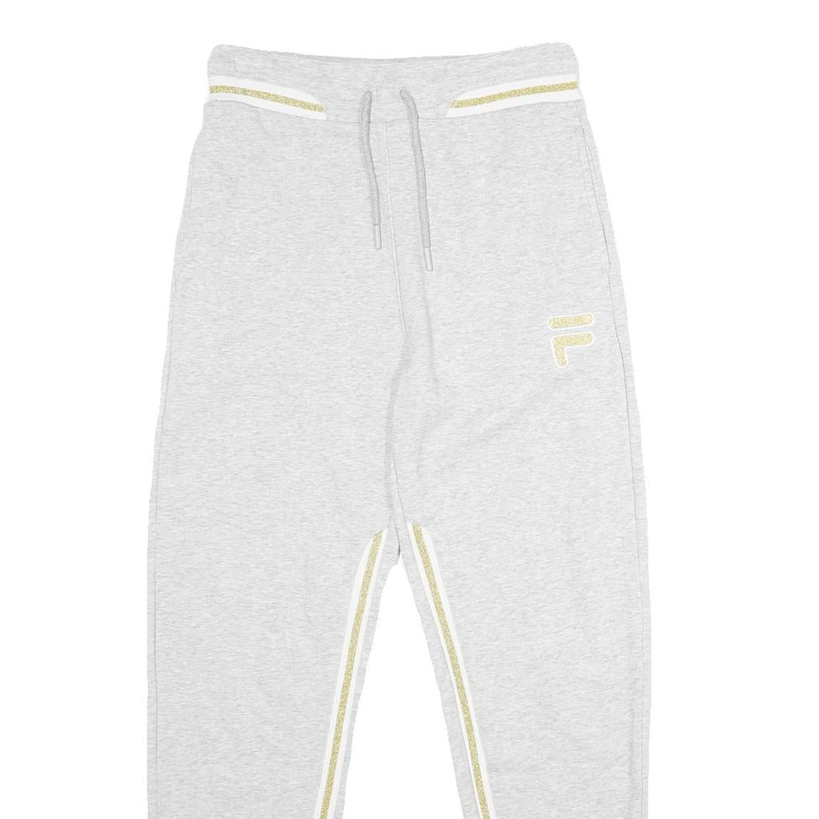 FILA Womens Joggers Grey & Gold Slim Tapered S W28 L29 Casual Cotton Blend