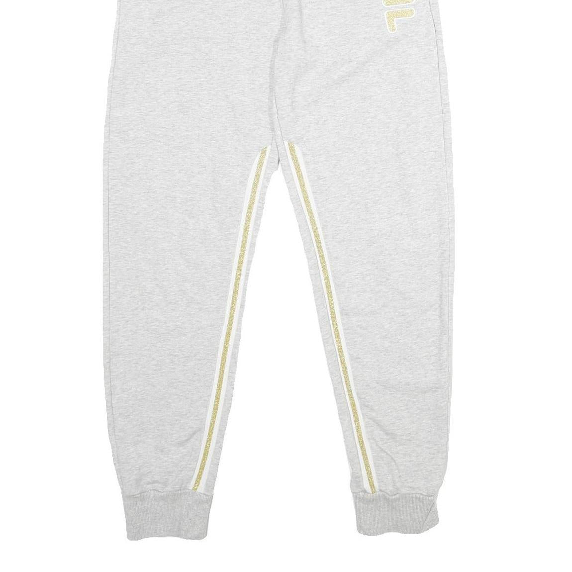 FILA Womens Joggers Grey & Gold Slim Tapered S W28 L29 Casual Cotton Blend