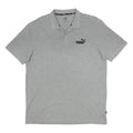 PUMA Mens Grey Short Sleeve Plain Polo Shirt L Cotton Blend Casual Sport