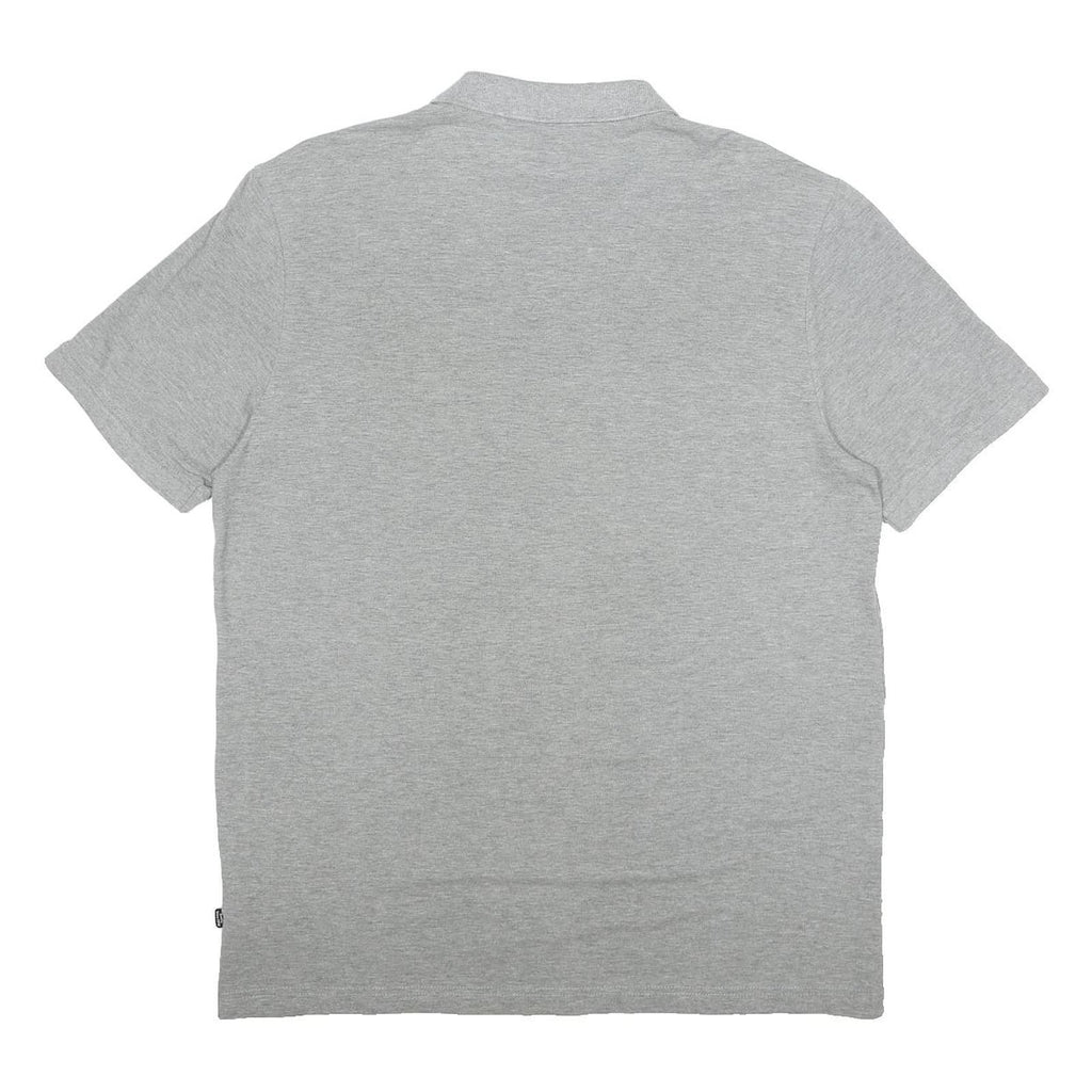 PUMA Mens Grey Short Sleeve Plain Polo Shirt L Cotton Blend Casual Sport