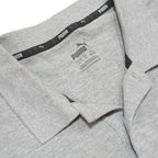 PUMA Mens Grey Short Sleeve Plain Polo Shirt L Cotton Blend Casual Sport