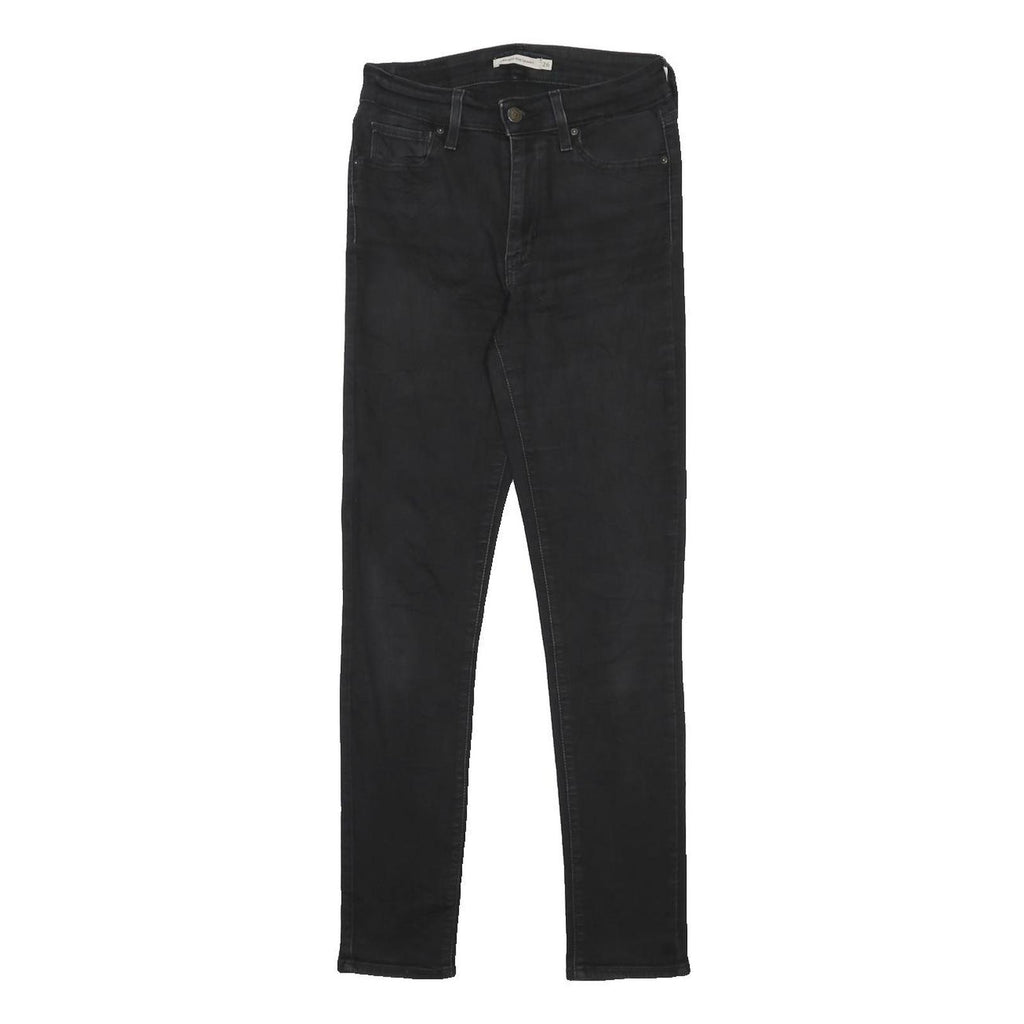 LEVI'S 721 Womens Jeans Black Slim Skinny Denim Medium W26 L30 Stylish Zip