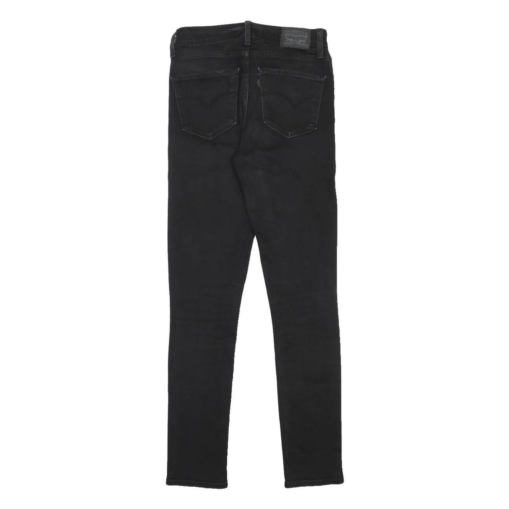 LEVI'S 721 Womens Jeans Black Slim Skinny Denim Medium W26 L30 Stylish Zip