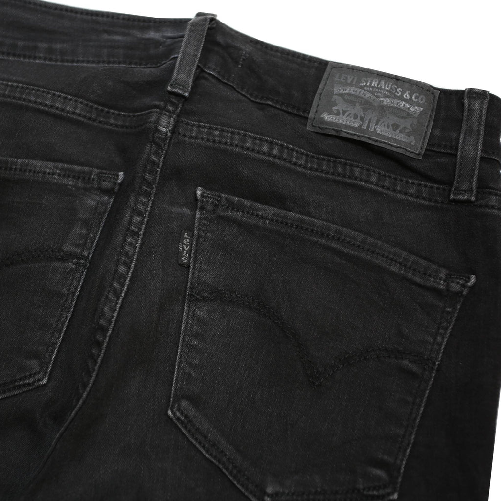 LEVI'S 721 Womens Jeans Black Slim Skinny Denim Medium W26 L30 Stylish Zip