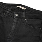 LEVI'S 721 Womens Jeans Black Slim Skinny Denim Medium W26 L30 Stylish Zip