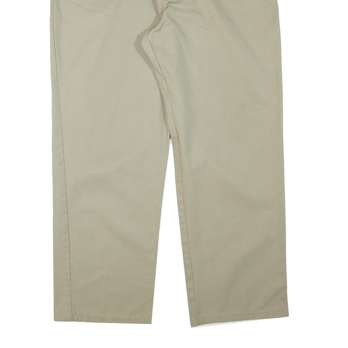 DICKIES Mens Cotton Blend Beige Regular Fit Straight Leg Trousers W40 L30