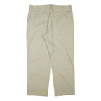 DICKIES Mens Cotton Blend Beige Regular Fit Straight Leg Trousers W40 L30