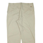 DICKIES Mens Cotton Blend Beige Regular Fit Straight Leg Trousers W40 L30