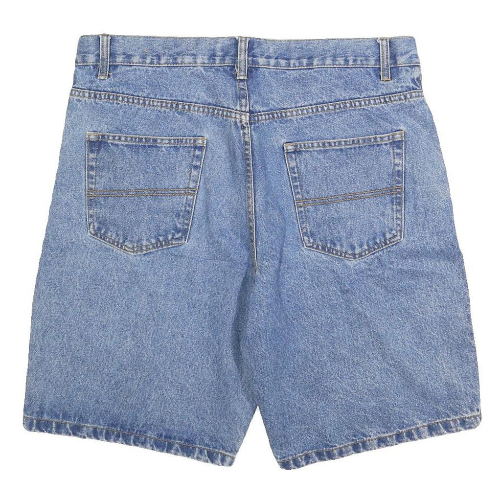 FADED GLORY Mens Blue Denim Relaxed Fit Shorts L W36 Cotton Blend Casual Summer