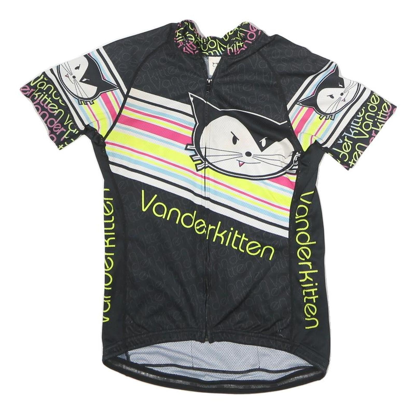 VARDER KITTEN Womens Black Polyester Graphic T-Shirt S Short Sleeve Crew Neck