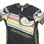 VARDER KITTEN Womens Black Polyester Graphic T-Shirt S Short Sleeve Crew Neck