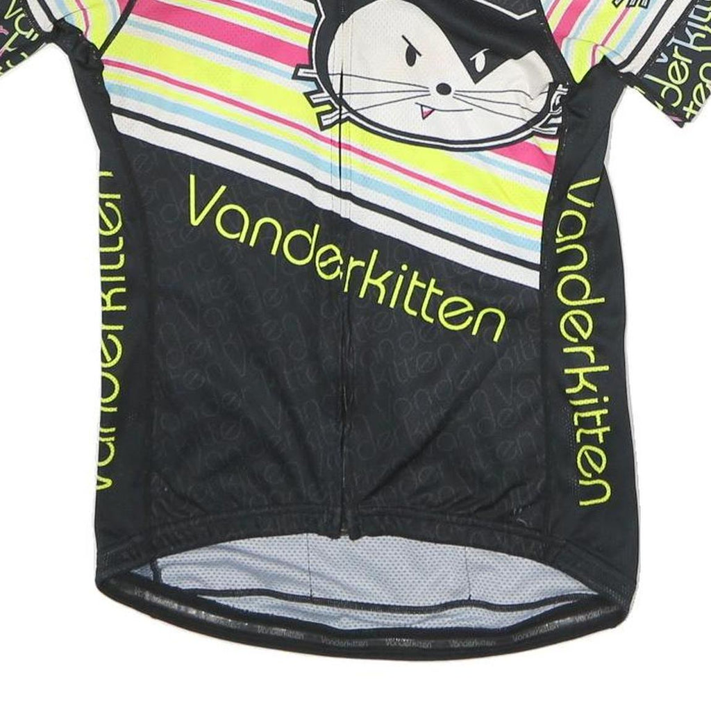 VARDER KITTEN Womens Black Polyester Graphic T-Shirt S Short Sleeve Crew Neck