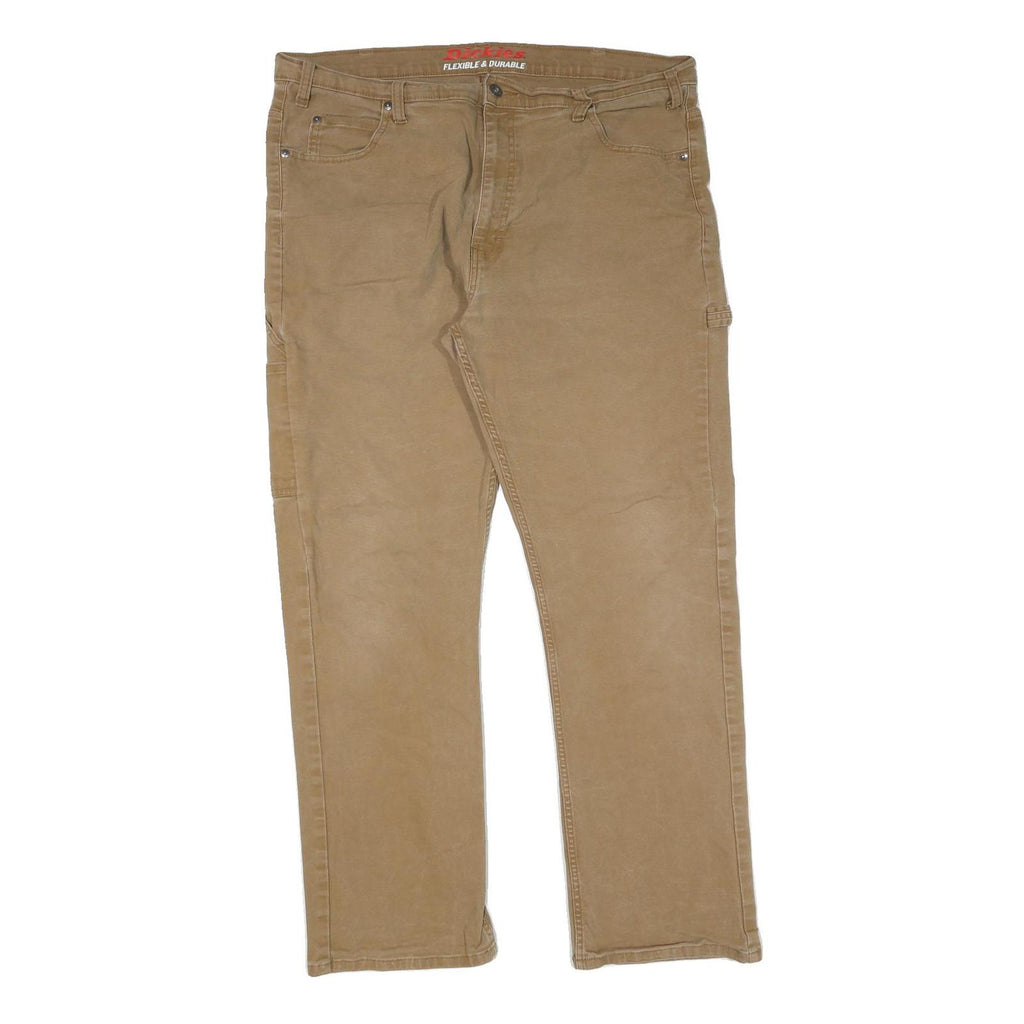 DICKIES Mens Beige Regular Fit Straight Denim Jeans W40 L32 Durable Workwear