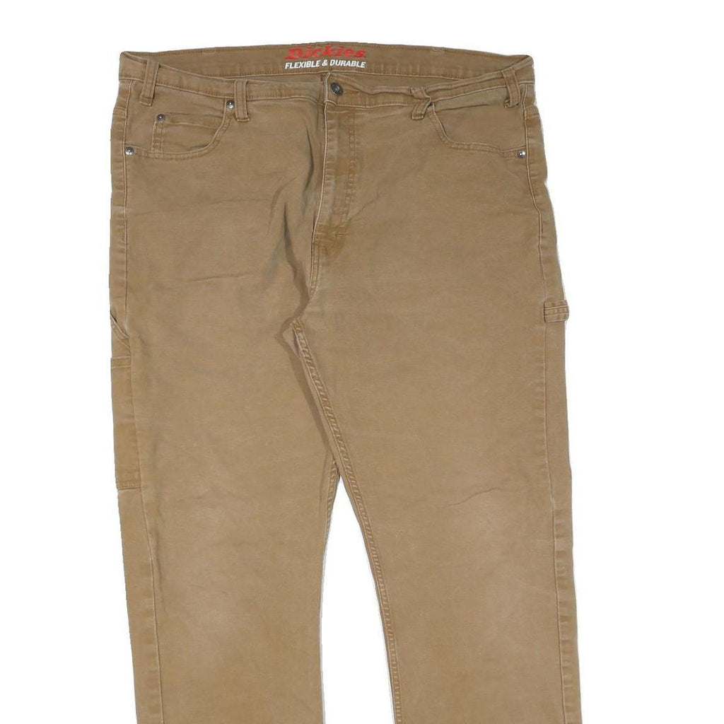 DICKIES Mens Beige Regular Fit Straight Denim Jeans W40 L32 Durable Workwear
