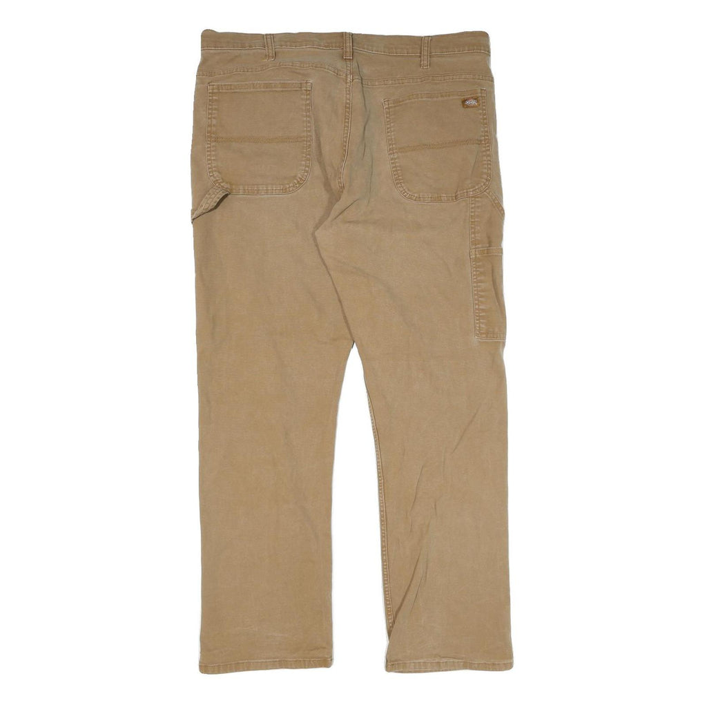 DICKIES Mens Beige Regular Fit Straight Denim Jeans W40 L32 Durable Workwear