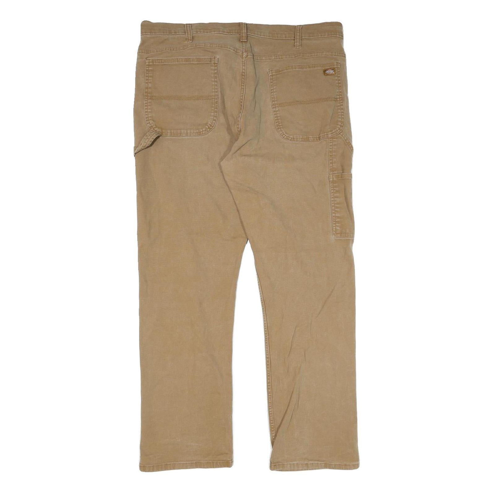DICKIES Mens Beige Regular Fit Straight Denim Jeans W40 L32 Durable Workwear