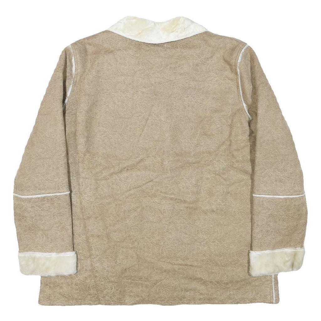 NORTHERN REFLECTIONS Womens Beige Paisley Button Jacket XL Polyester Blend