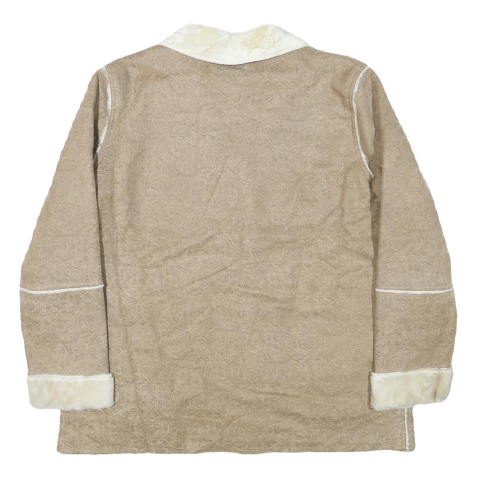 NORTHERN REFLECTIONS Womens Beige Paisley Button Jacket XL Polyester Blend