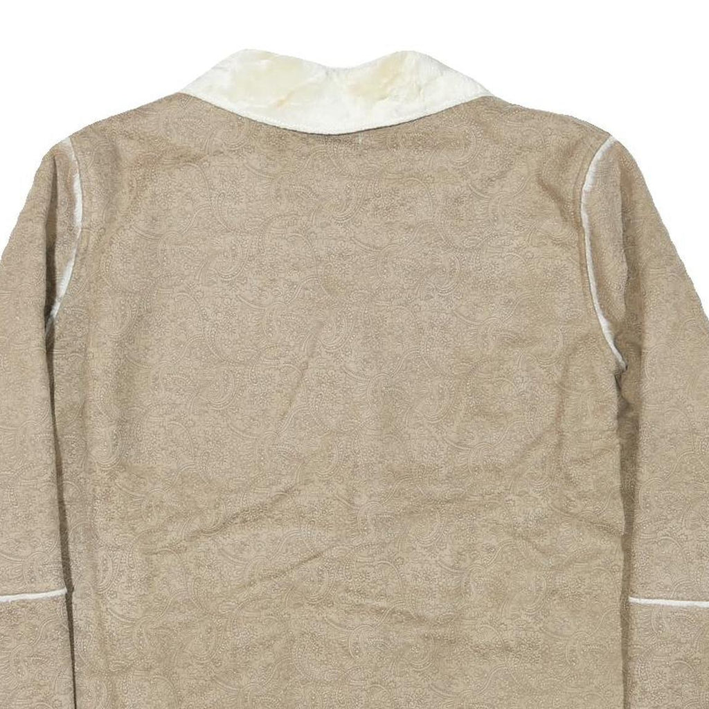 NORTHERN REFLECTIONS Womens Beige Paisley Button Jacket XL Polyester Blend