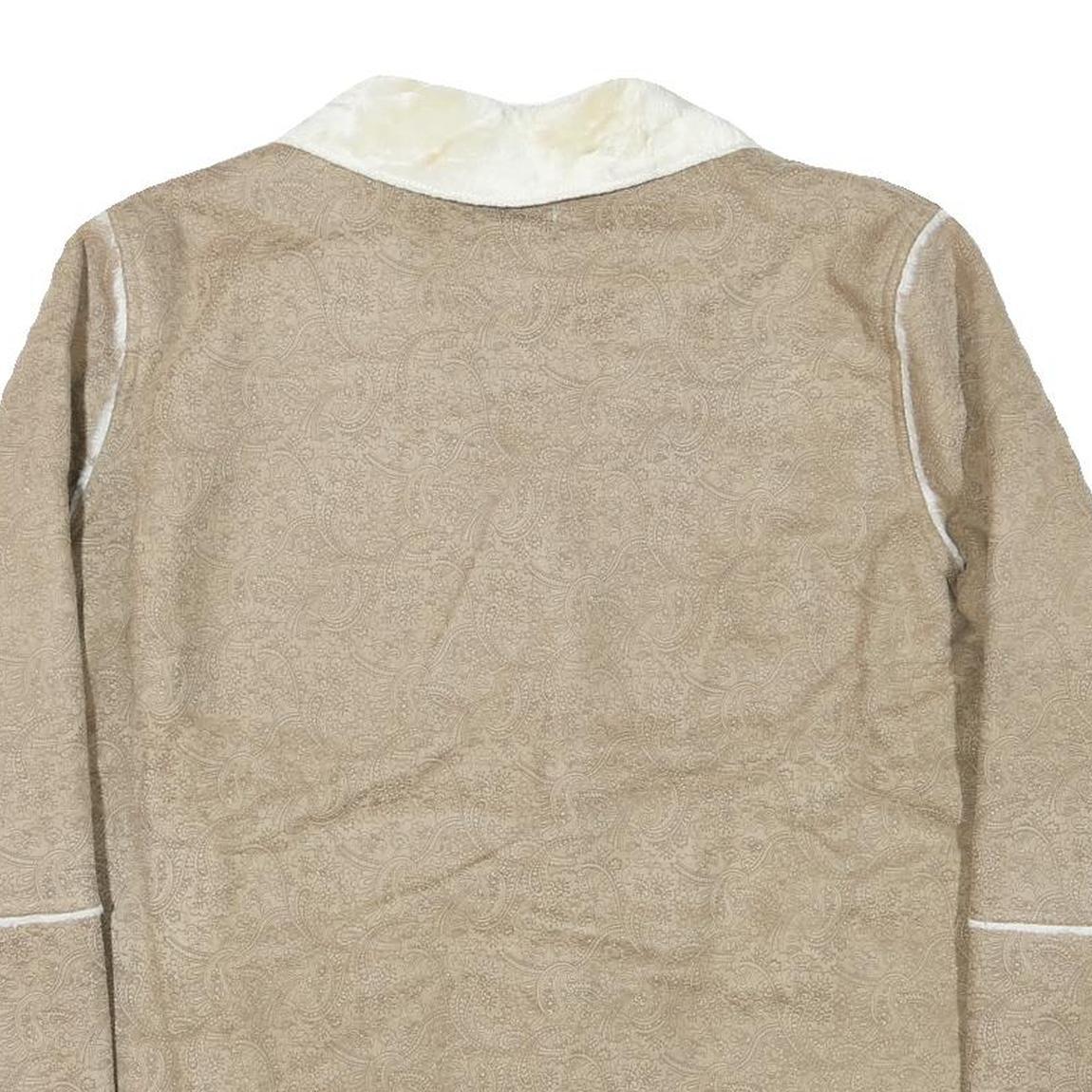 NORTHERN REFLECTIONS Womens Beige Paisley Button Jacket XL Polyester Blend