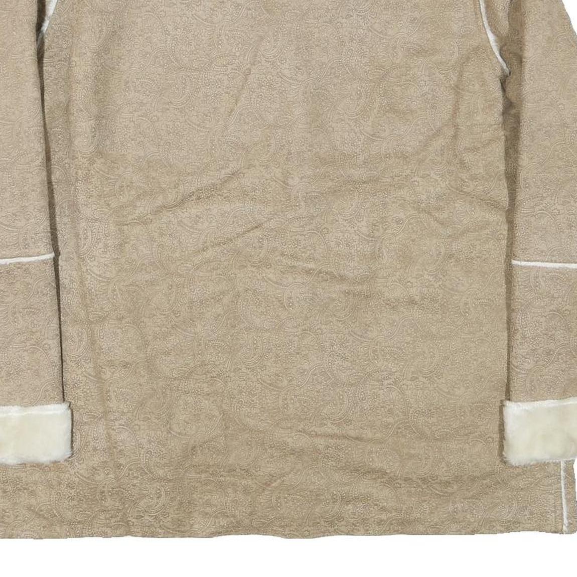 NORTHERN REFLECTIONS Womens Beige Paisley Button Jacket XL Polyester Blend