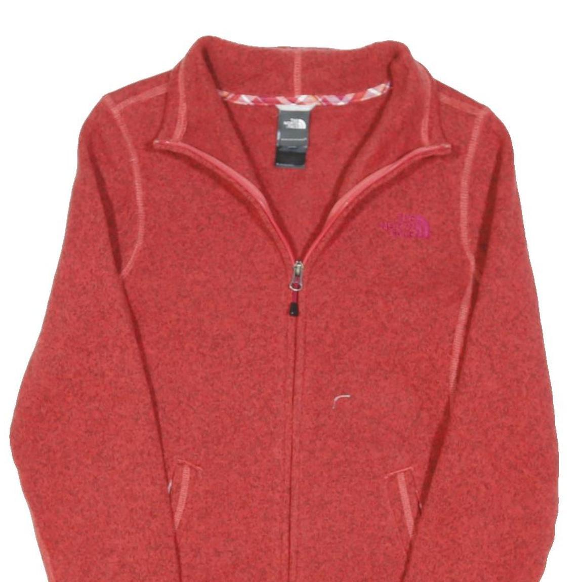 THE NORTH FACE Womens Red Jacket S Polyester Blend Plain Zip Outdoor Casual