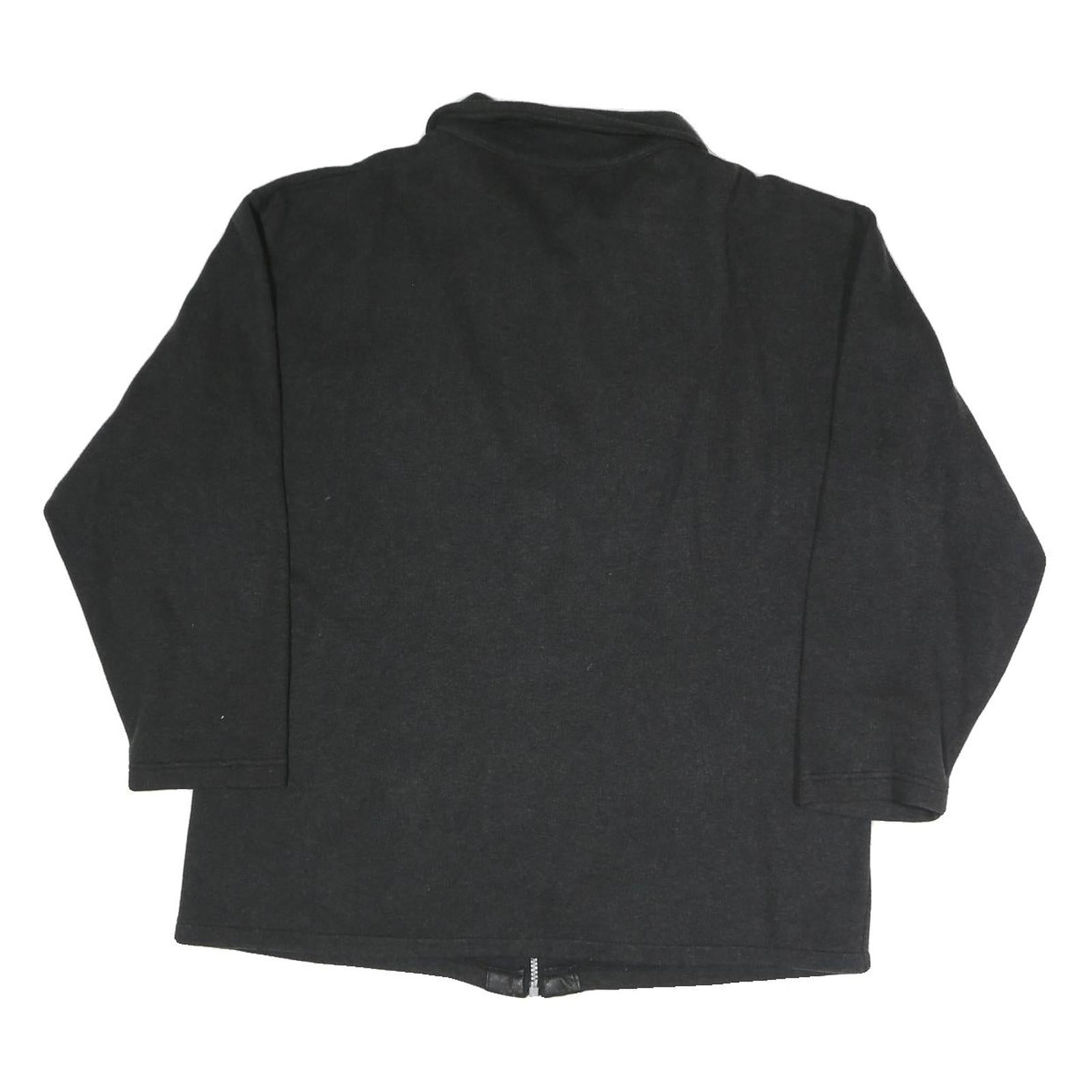 ATHLETIC SPORT Mens Black Outdoor Zip Jacket M Polyester Blend Woven Plain
