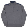 NAUTICA Mens Sweatshirt Grey 1/4 Zip M