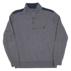 NAUTICA Mens Sweatshirt Grey 1/4 Zip M