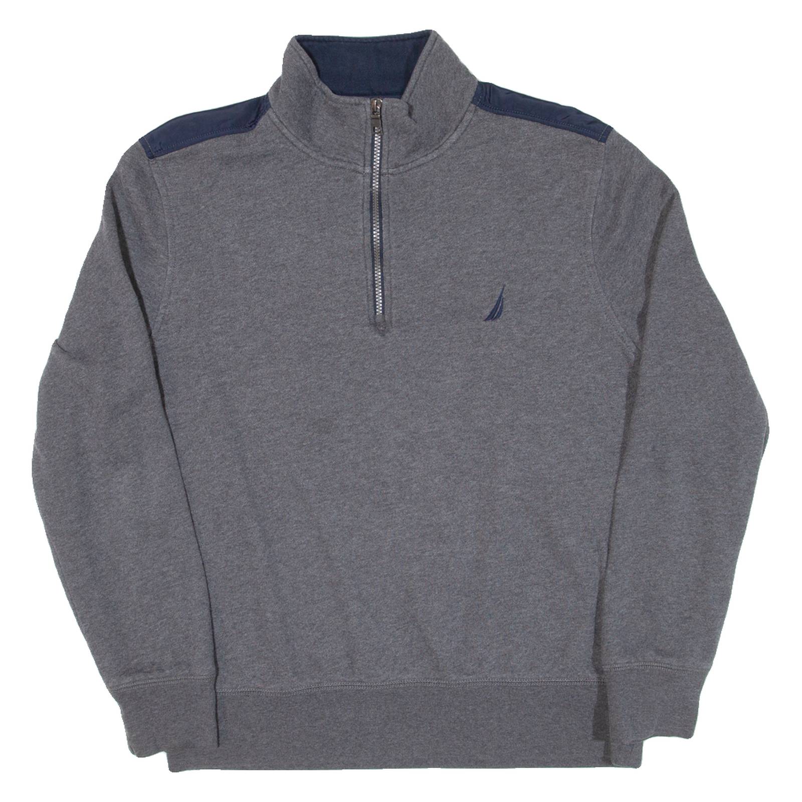 NAUTICA Mens Sweatshirt Grey 1/4 Zip M