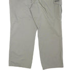 EDMONTE Mens Cotton Blend Beige Regular Fit Straight Leg Trousers W44 L30 Zip