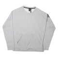 ADIDAS Mens Grey Cotton Blend Crew Neck Sweatshirt M Logo Sleeve Pocket Casual