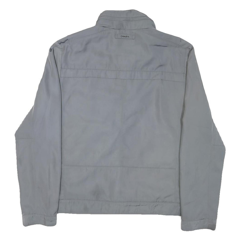 CALVIN KLEIN Mens Grey Nylon Jacket S Plain Zip Casual Lightweight Outerwear