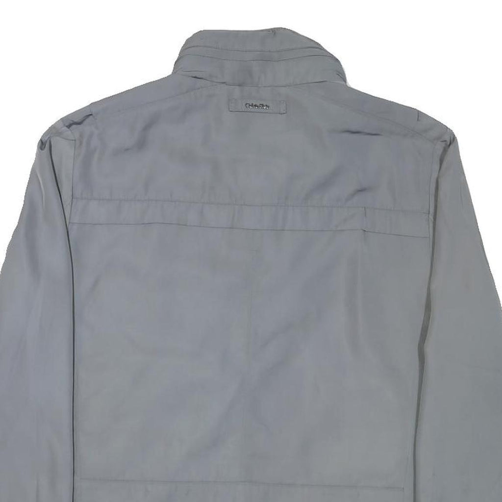 CALVIN KLEIN Mens Grey Nylon Jacket S Plain Zip Casual Lightweight Outerwear