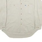 ALEXANDER JULIAN Mens Beige Cotton Shirt L Casual Button Pocket Long Sleeve