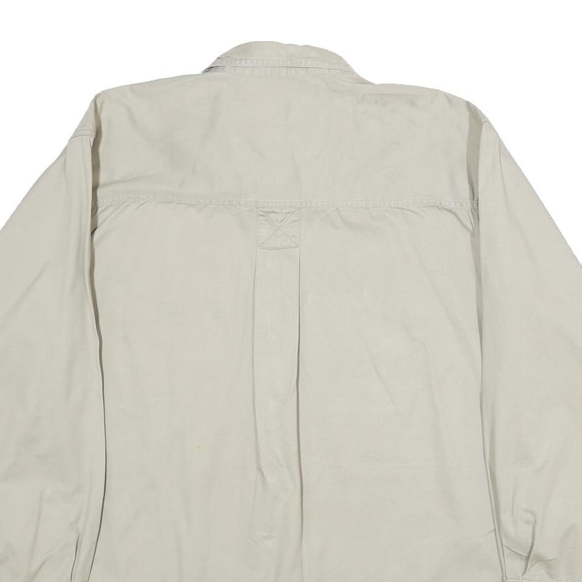 ALEXANDER JULIAN Mens Beige Cotton Shirt L Casual Button Pocket Long Sleeve