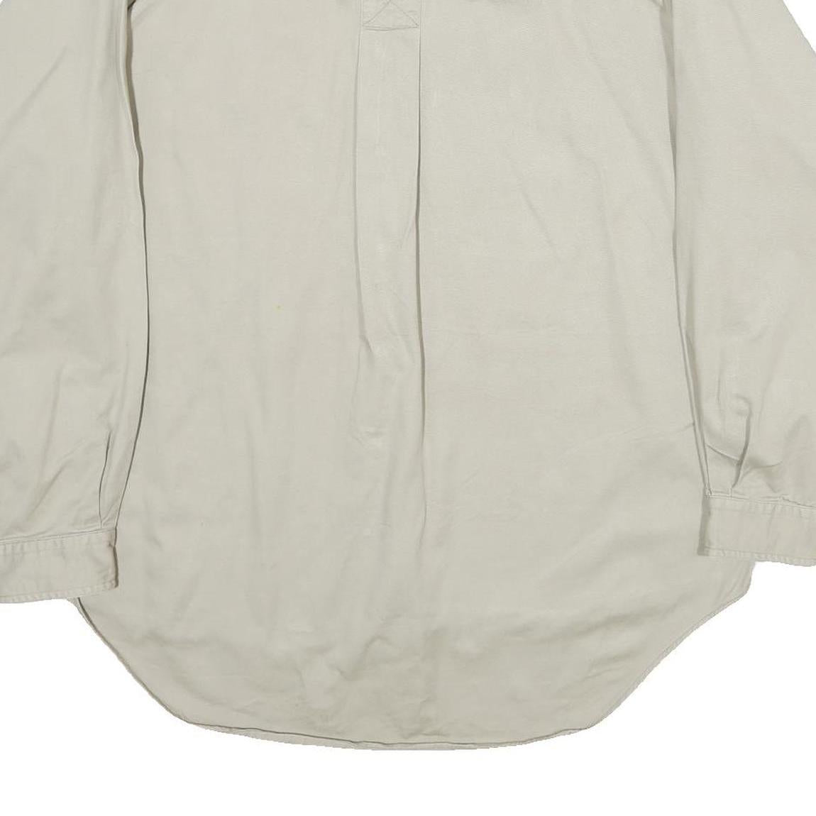 ALEXANDER JULIAN Mens Beige Cotton Shirt L Casual Button Pocket Long Sleeve