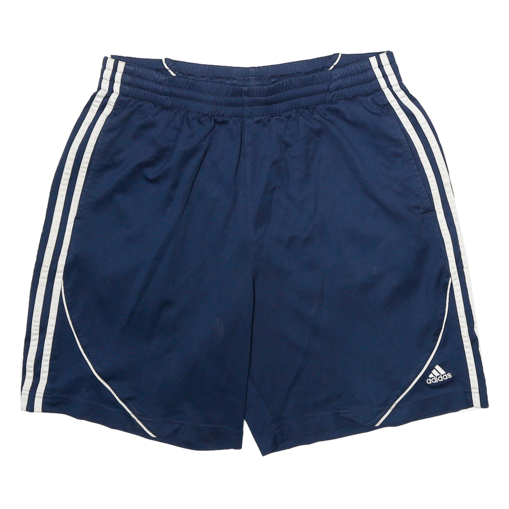 ADIDAS Mens Navy Blue Sports Shorts L W26 Polyester Blend Comfortable Fit