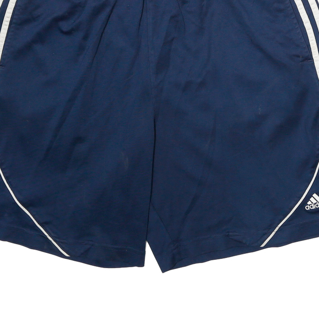 ADIDAS Mens Navy Blue Sports Shorts L W26 Polyester Blend Comfortable Fit