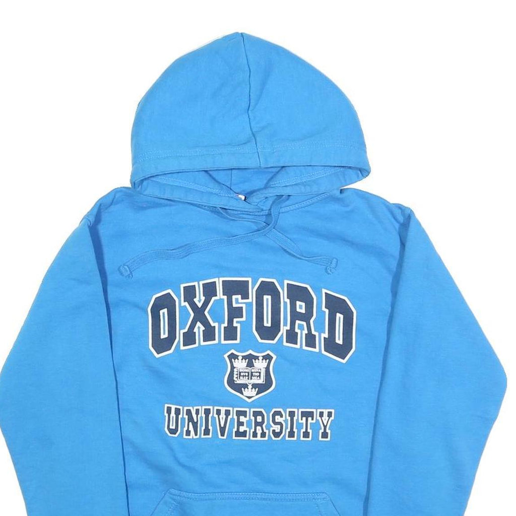 Mens Blue Oxford University Pullover Hoodie S Cotton Blend Casual