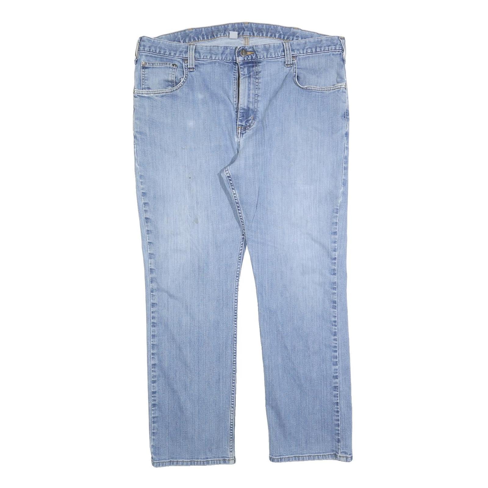 CARHARTT Mens Jeans Light Blue Regular Fit Straight Denim W40 L30 Casual Wear