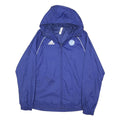 ADIDAS Mens Blue Hooded Lightweight Jacket S Polyester Plain Sportswear Zip