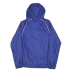 ADIDAS Mens Blue Hooded Lightweight Jacket S Polyester Plain Sportswear Zip