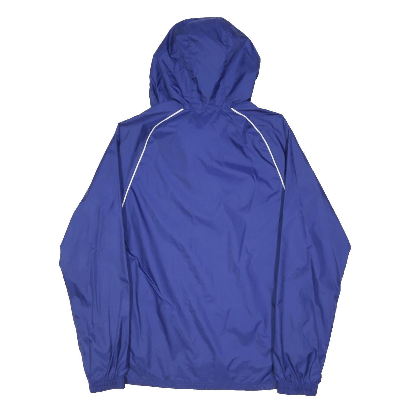 ADIDAS Mens Blue Hooded Lightweight Jacket S Polyester Plain Sportswear Zip