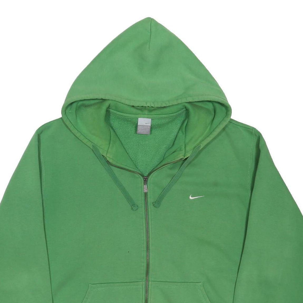 NIKE Mens Green Zip Up Hoodie 2XL Classic Cotton Blend Casualwear