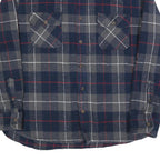 JACHS Mens Blue & Grey Checked Shirt XL Cotton Blend Casual Button-Up