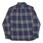 JACHS Mens Blue & Grey Checked Shirt XL Cotton Blend Casual Button-Up