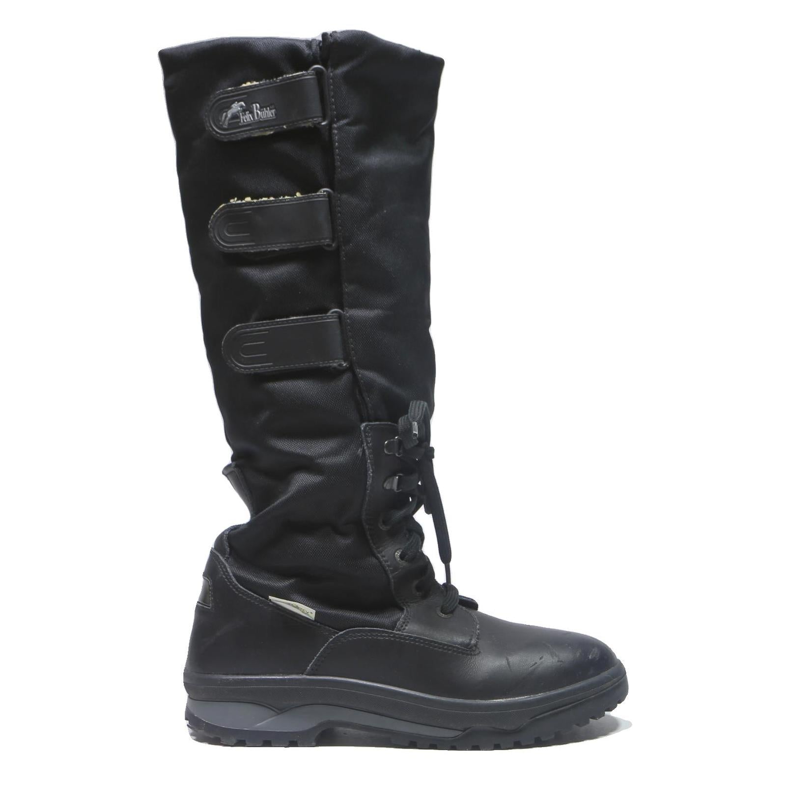 FELIX BUHLER Mens Black Lace-Up High Boots Polyester Blend UK 10 Winter Footwear