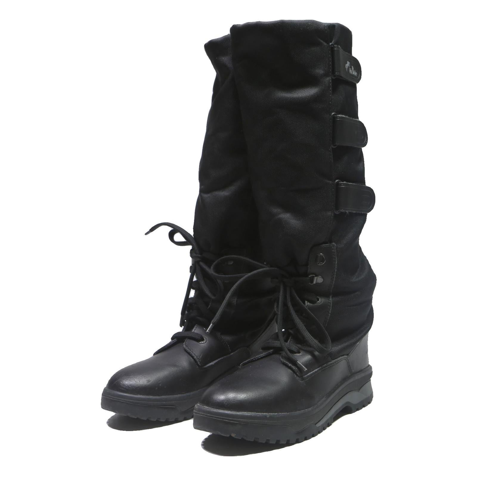 FELIX BUHLER Mens Black Lace-Up High Boots Polyester Blend UK 10 Winter Footwear